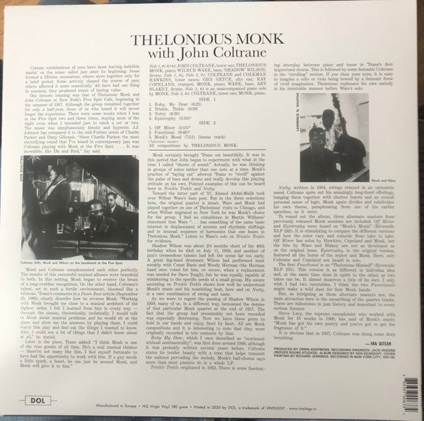 Thelonious Monk - Thelonious Monk with John Coltrane (Red Vinyl)